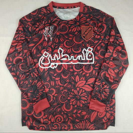 25/26 Red Floral Arabic Jersey - Full Sleeve